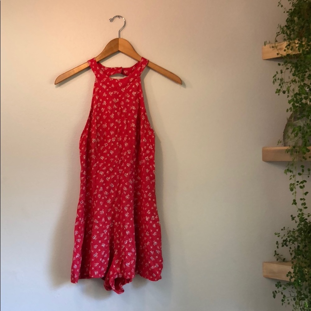 Kimchi Blue Red Floral Romper